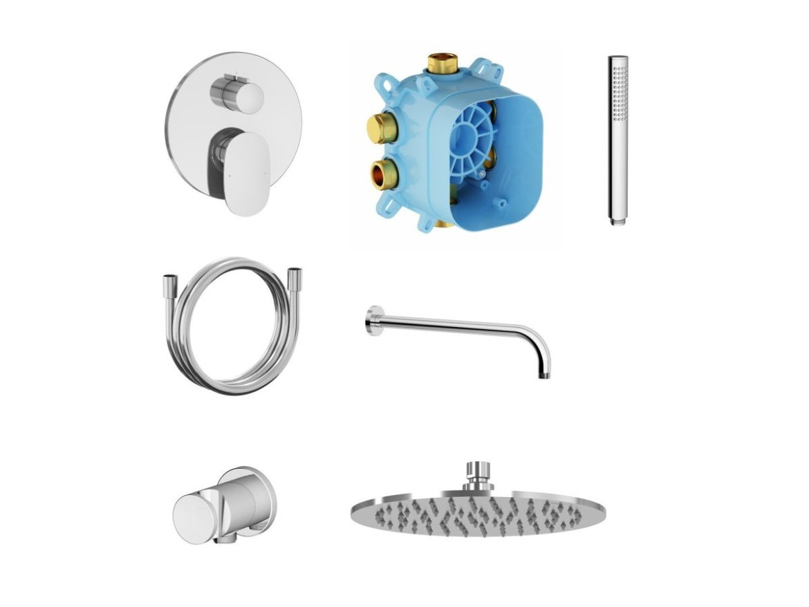 Ravak SG 090.10WHM Sprchový podomítkový set, bílá matná
