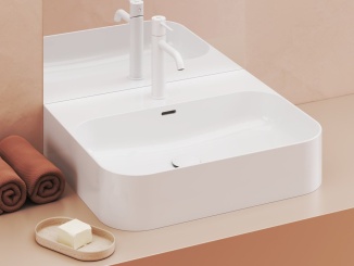 Sanitární keramika –  Ravak Umývadlo Ceramic Slim Wall R 55, s otvorom pre batériu, s prepadom, biela