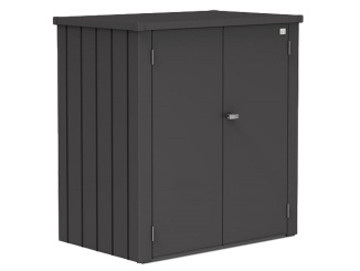 Plechové –  Záhradná skriňa Romeo M tmavo sivá 132 x 57 x 140 cm