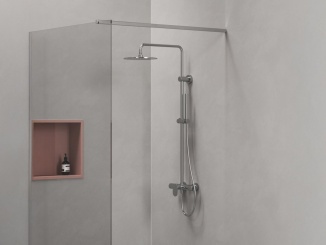 Vodovodní baterie –  Ravak SG 091.10WHM Sprchový stĺp netermostatický, posuvný, so sprchovým setom, biela matná