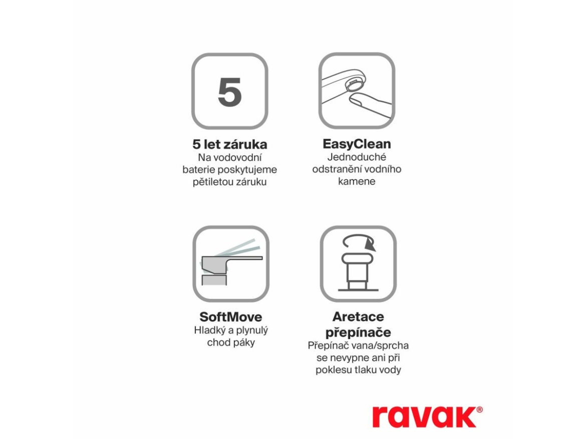 Ravak PN 022.20BLM Vaňová nástenná batéria bez sprchového setu, čierna matná