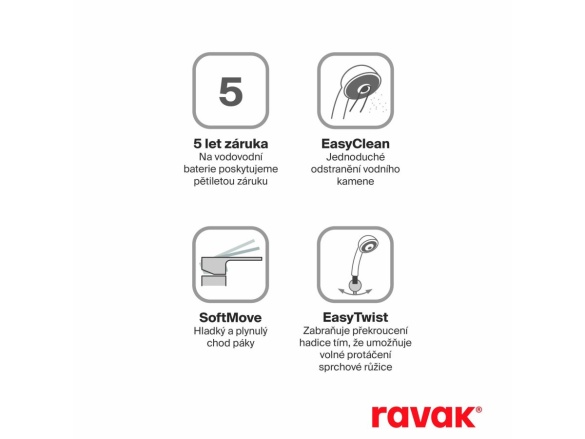 Ravak EL 068.20GB.O3.RB07D.+S Podomítková baterie 3cestná bez tělesa, se sprchovým setem, grafit kartáčovaný