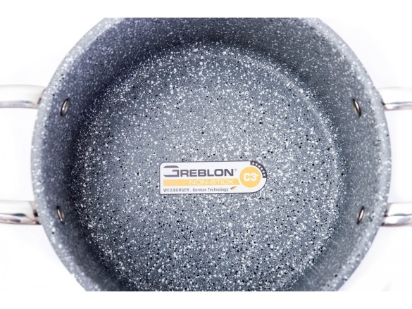 G21 Pánev  Gourmet Miracle 28 cm s poklicí, nerez/greblon