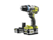 18 V bezkomutátorová příklepová vrtačka + 1x 2Ah + 1x 5Ah baterie + nabíječka ONE+ Ryobi RYOBI R18PDBL-252S