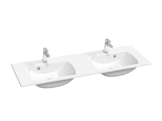 Dvojumyvadla –  Ravak Dvojumyvadlo Classic Slim 130, s otvory pro baterie, s přepadem