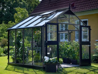 Klasické skleníky ze skla Juliana –  Juliana Premium 3,0 m x 3,0 m, antracit, kalené sklo 3 mm