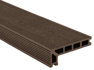 Prkna –  Terasová doska zakončovacia 2,5 x 14 x 400 cm, Indický teak mat. WPC