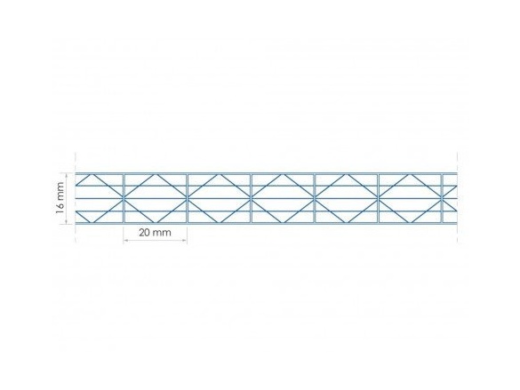 Lexan Polykarbonátová komůrková deska 16 MM ČIRÁ, 6 stěn