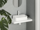 Ravak Umývadlo Ceramic Slim Shelf R 55, s otvorom pre batériu, s prepadom, biela matná