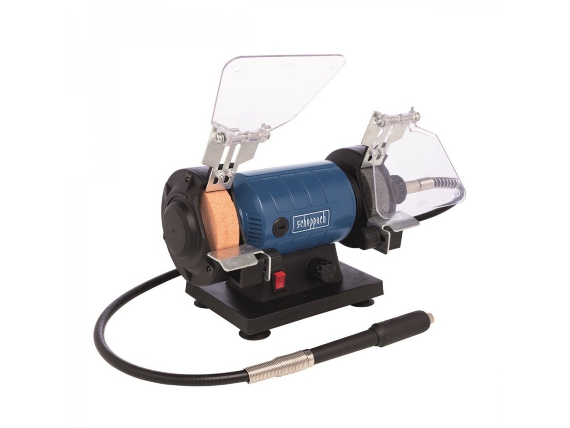 Dvoukotoučová bruska/leštička se systémem Flexidrive Scheppach HG 35