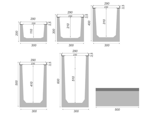 Betonový žlab s litinovou mříží Gutta D400