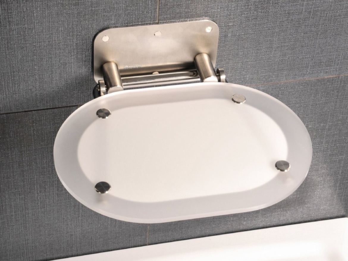 Ravak Sedadlo Chrome, clear/biela
