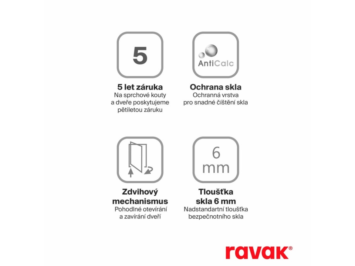 Ravak SMSD2 110 B-P, lesk/chróm+transparent