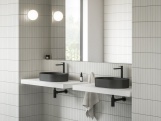 Ravak Umývadlo Ceramic Slim O 55, bez otvoru pre batériu, bez prepadu, čierna matná