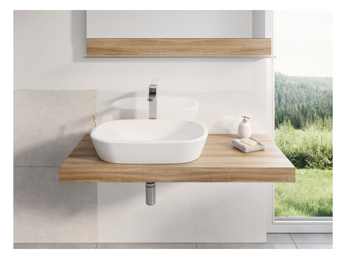 Ravak Umyvadlo Ceramic O 60, bez otvoru pro baterii, bez přepadu, bílá