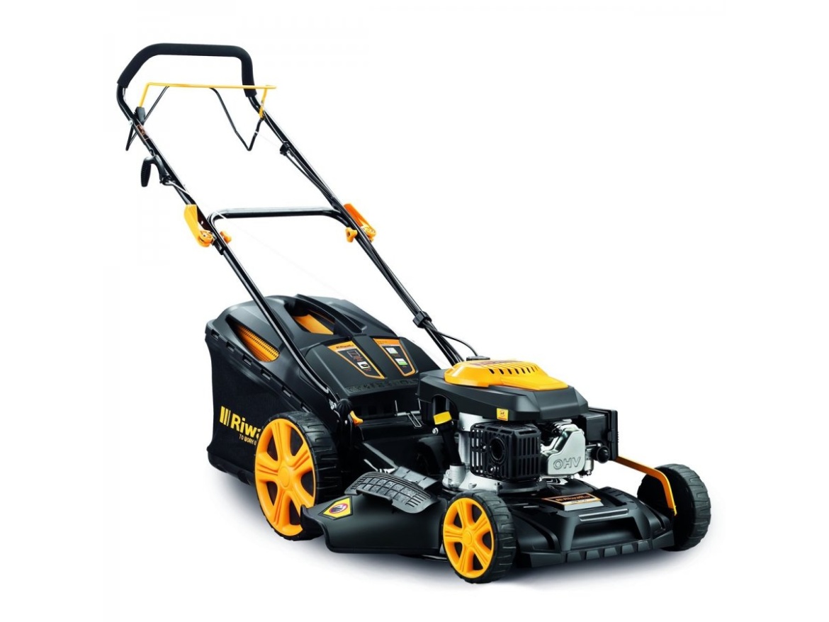 Multifunkční travní sekačka 4 v 1 s benzinovým motorem a pojezdem Riwall PRO RPM 5135