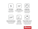 Ravak TE 023.00CR Termostatická vaňová nástenná batéria bez sprchového setu, chróm