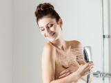 Ravak TE 092.20BLM Sprchový stĺp vaňový s termostatickou batériou, posuvný, so sprchovým setom, čierna matná