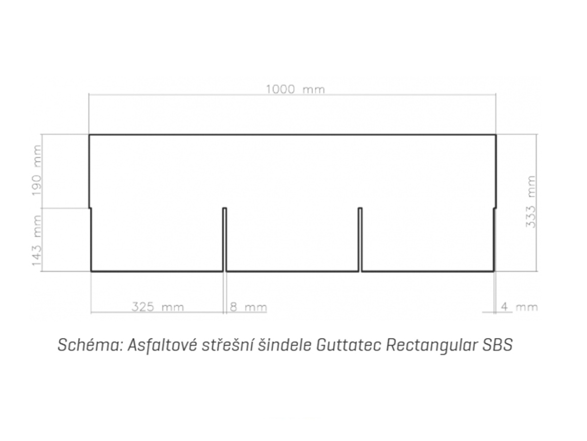 Asfaltový šindel Gutta Guttatec Rectangular SBS