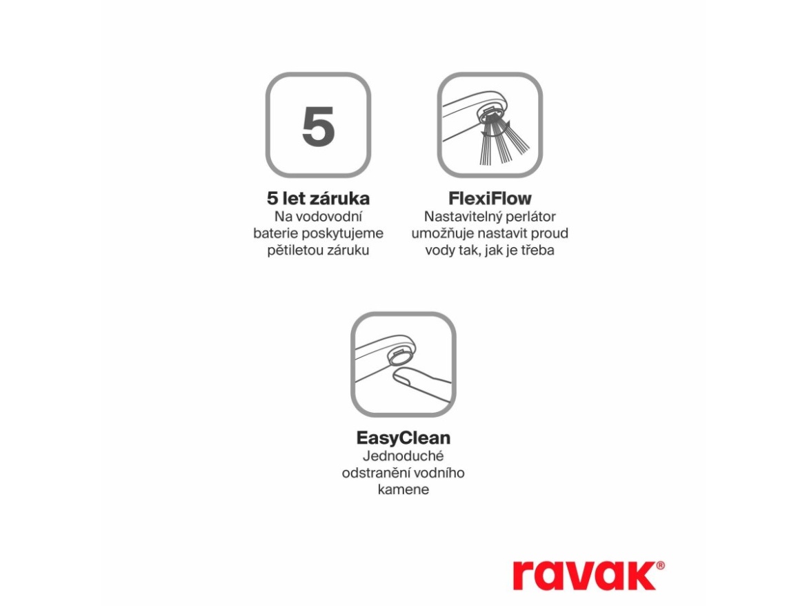 Ravak PU 022.20BLM Vanová nástěnná baterie bez sprchového setu, černá matná