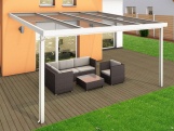 Hliníková pergola - čirý / bílá konstrukce Gutta Terrassendach Premium