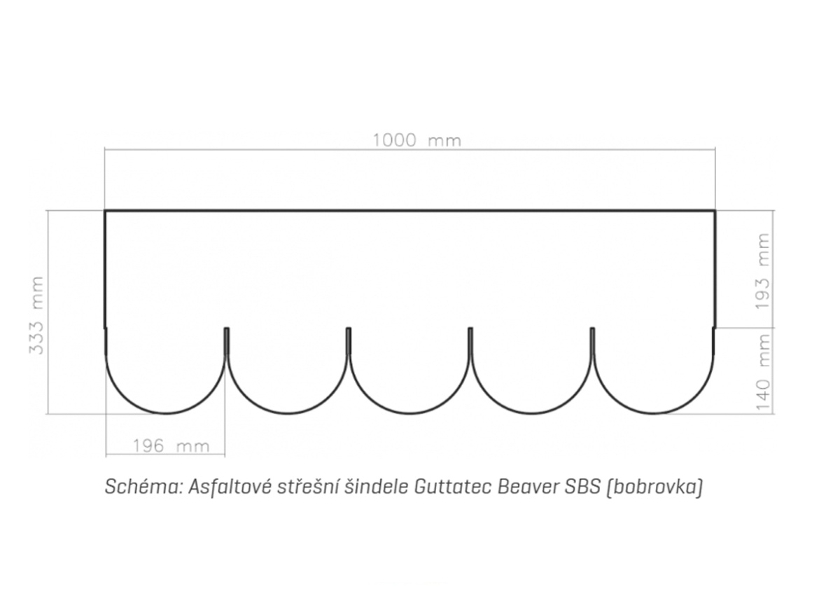 Asfaltový šindel Gutta Guttatec Beaver SBS (bobrovka)