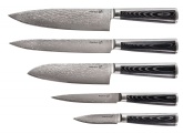 G21 Sada nožů Damascus Premium v bambusovém bloku, Box, 5 ks + brusný kámen
