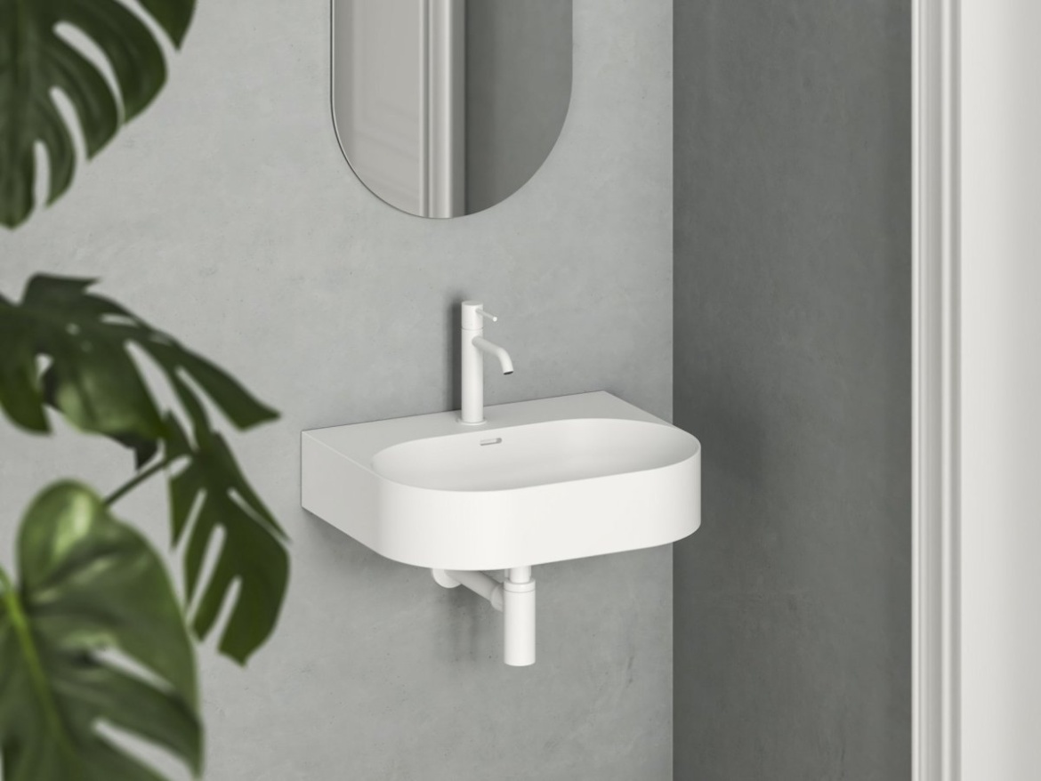 Ravak Umyvadlo Ceramic Slim Wall O 55 N, s otvorem pro baterii, s přepadem, bílá matná