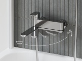 Ravak CR II 022.20BL.+S Vanová nástěnná baterie se sprchovým setem, černá
