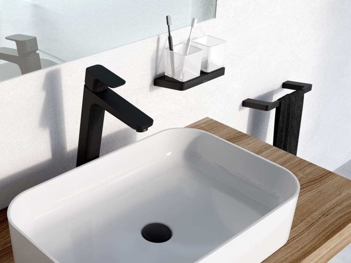 Ravak TD F 015.20BLM Umývadlová batéria 334 mm bez odtokovej armatúry, čierna matná