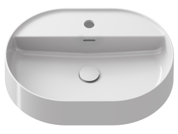 Ravak Umyvadlo Ceramic Slim Shelf O 55, s otvorem pro baterii, s přepadem, antracit