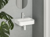 Ravak Umývadlo Ceramic Slim Wall R 55 N, s otvorom pre batériu, s prepadom, čierna matná