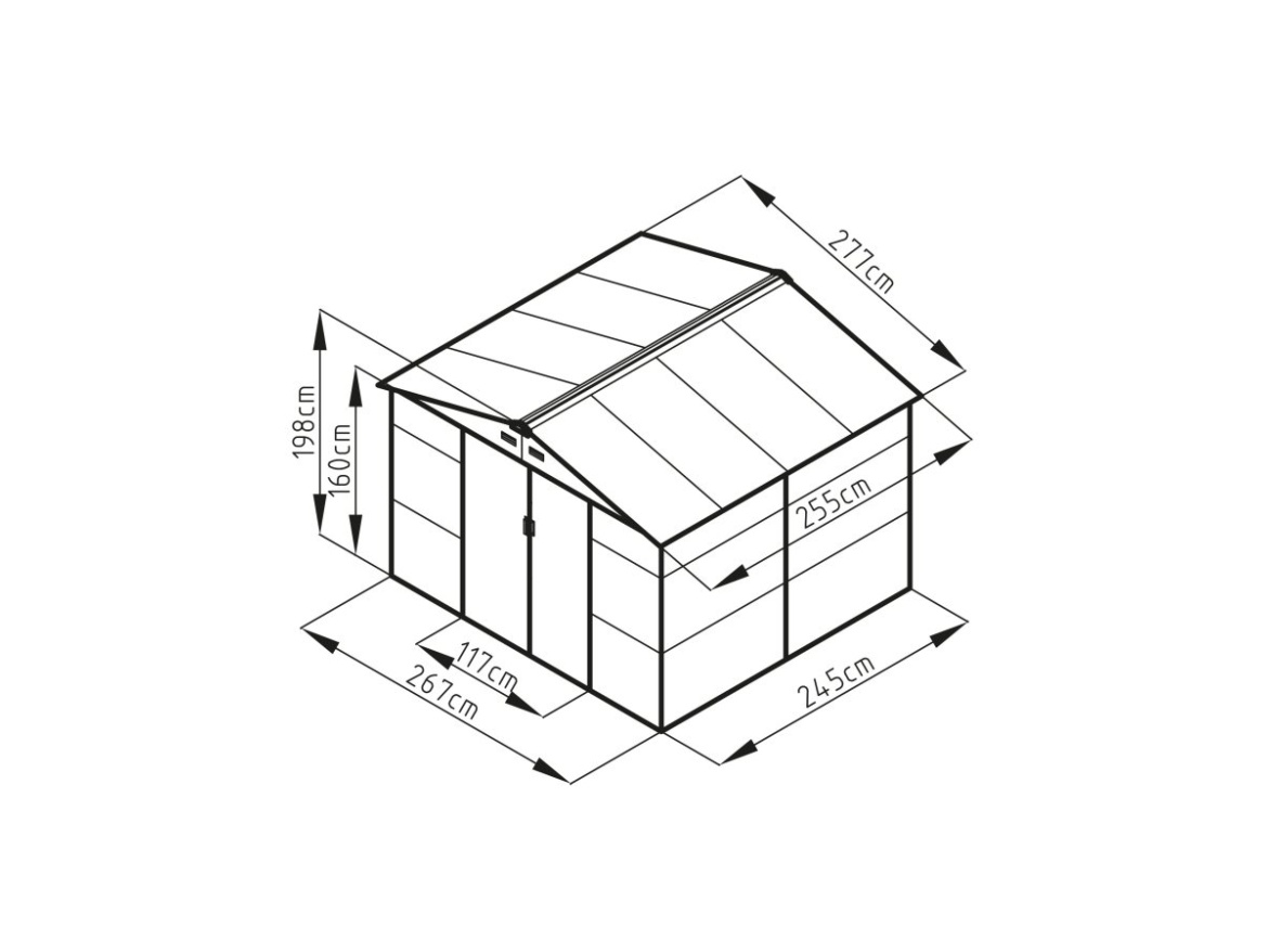 G21 Zahradní domek  GAH 706 - 277 x 255 cm, antracitový