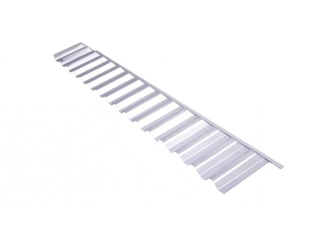 Polykarbonát (PC) –  napojenie na čelnú stenu (trapéz 76 x 18 mm) číra 1045 x 150 mm