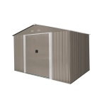 Zahradní domek kovový 3 x 2,4 m se sedlovou střechou hnědý Riwall PRO RMSA 8x10 Brown