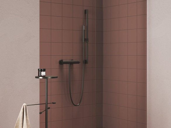 Ravak 974.60GLB Sprchová tyč s držiakom, zlato kefované