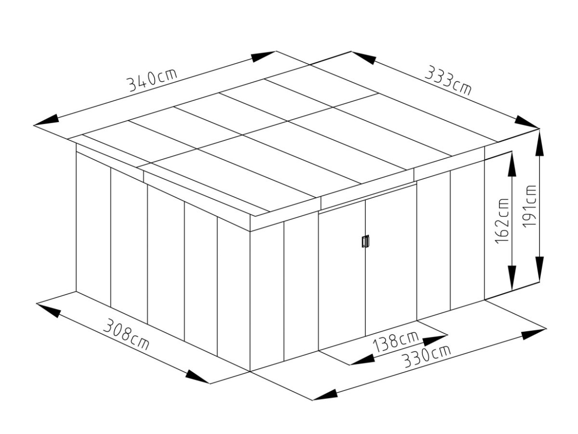 G21 Zahradní domek  GRAH 1132 - 340 x 333 cm, antracitový
