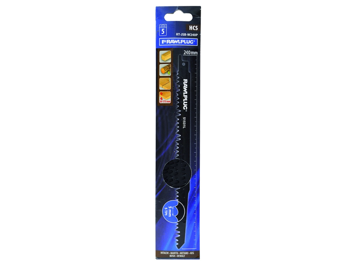 Rawlplug Pilový list do ocasové pily na dřevo 5 mm
