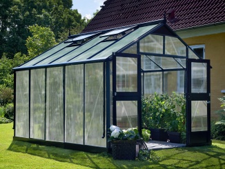 Klasické skleníky ze skla Juliana –  Juliana Premium 3,7 m x 3,0 m, antracit, polykarbonát 10 mm