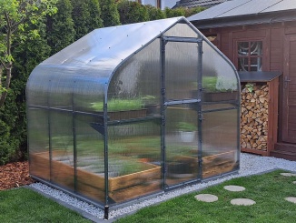 Obloukové hliníkové skleníky –  Drop Alu 3 x 4 m polykarbonát 4 mm antracit BDX00395