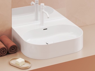 Na desku –  Ravak Umývadlo Ceramic Slim Wall O 55, s otvorom pre batériu, s prepadom, biela
