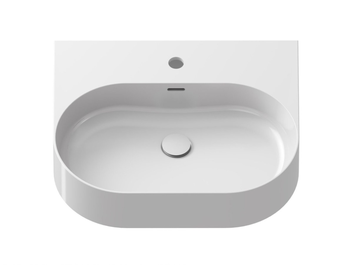 Ravak Umyvadlo Ceramic Slim Wall O 55 N, s otvorem pro baterii, s přepadem, bílá matná