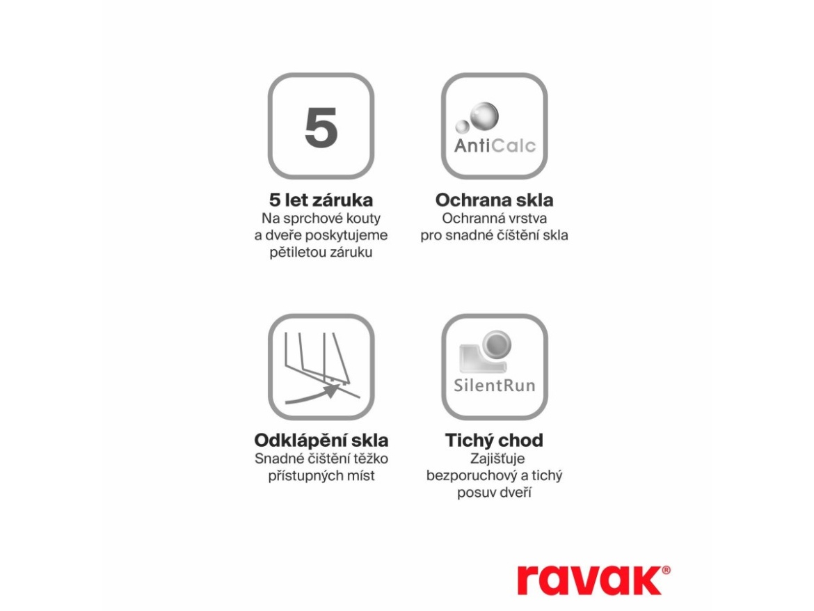 Ravak BLCP4 80x80, lesk+transparent