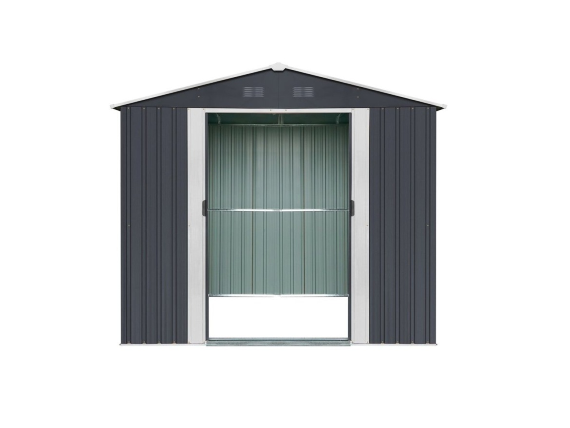 Zahradní domek kovový 2,4 x 1,7 m se sedlovou střechou Antracit Riwall PRO RMSA 6x8 Anthracite