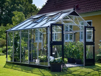 Premium –  Juliana Premium 3,7 m x 3,0 m, alu / černá, kalené sklo 3 mm
