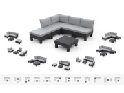 Keter Zahradní nábytek  Elements 5místný modulární set grafitový