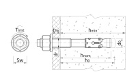 Mechanická kotva z žárově zinkované oceli Koelner Throughbolt R-XPT-HD