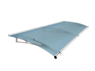 Vchodové stříšky Scobax –  Savespot Fine L 190 x 95 cm, strieborná/modrá