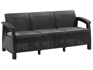 Pohovky –  Corfu love seat max trojsedačková pohovka hnedá grafitová