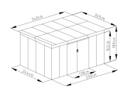 G21 Zahradní domek  GRAH 915 - 340 x 269 cm, antracitový